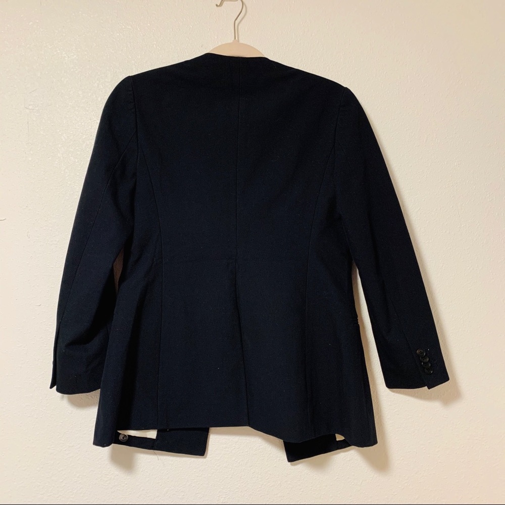 Veronica Beard Removable Collar Navy Blue Blazer - Picture 3 of 16